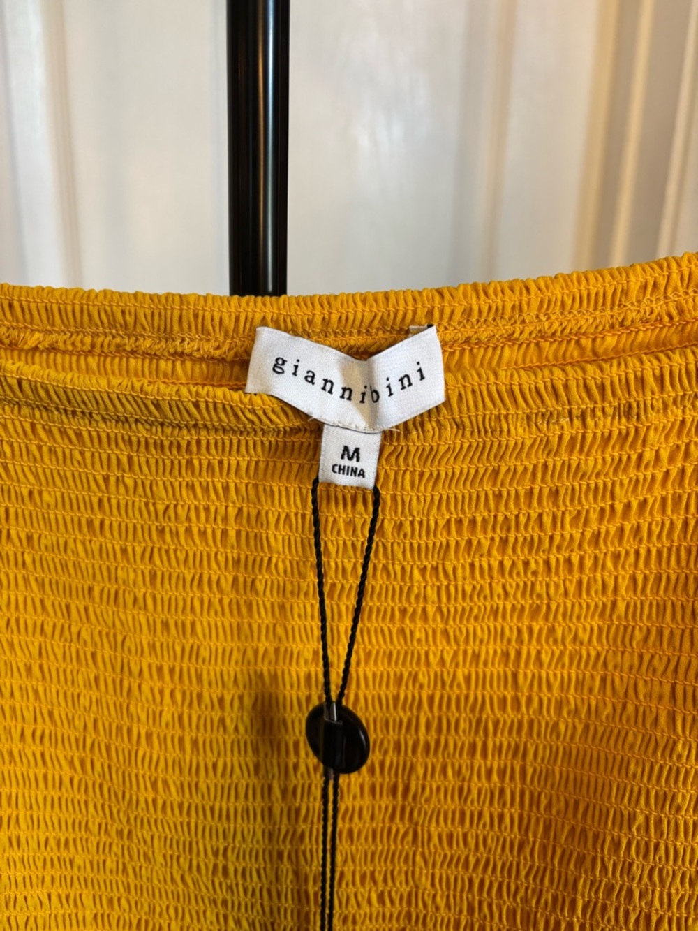 Gianni Bini Mustard Yellow Smocked Blouse - Picture 4 of 9